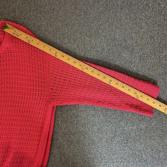 Talbots Open Weave Pink Tunic Sweater XL Cotton‎ Cruise Vacation Layer - Picture 8 of 9
